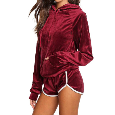 

Toponeto Velvet Hoodies Women Fashion Tops Pullovers Tracksuits