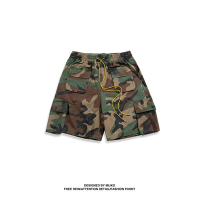 

MIJKO Mens&Womens Summer New High Street Multi-pocket Camouflage Shorts