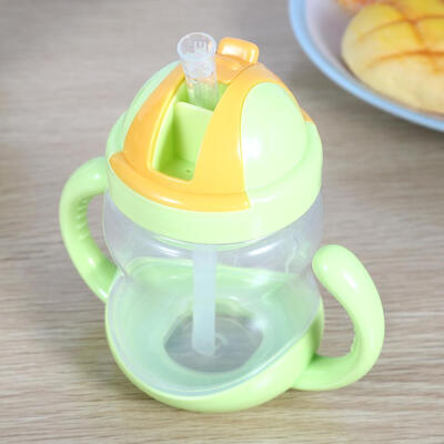 

Greensen280ML Cute Baby Cup Drinking Straw Kids Children Learning Safe Feeding Bottle Training Cups