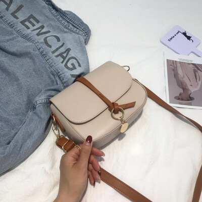 

Simple casual small bag female 2019 new wild temperament Messenger bag fashion retro hit color shoulder small square bag