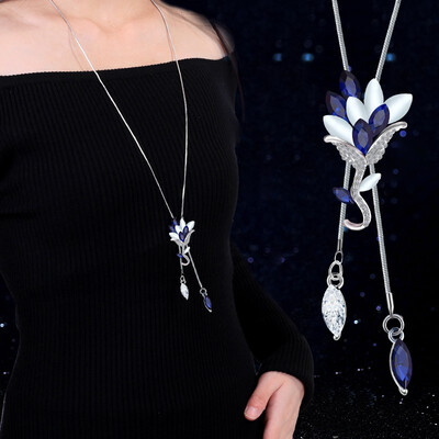 

Ms Mai Sui long paragraph wild personality crystal fashion necklace