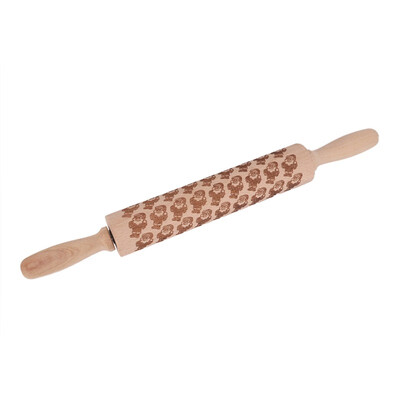 

Dropshipping Christmas Embossing Rolling Pin Baking Cookies Biscuit Fondant Cake Dough Engraved Roller Reindeer Snowflake