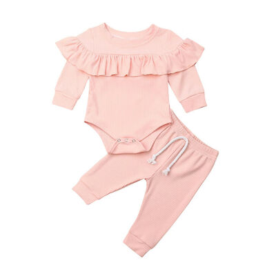 

Infant Baby Girls Kid Ruffle Romper Tops Pant Autumn Winter Clothes Set 0-24M
