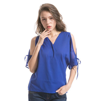 

Women Short Sleeve Off Shoulder T-shirt Sexy V-Neck Casual Pullover Tops