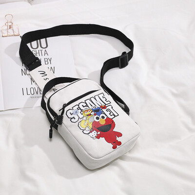 

Ins breast bag lady crosses the aisle with new print bag soft sister cute cartoon Sesame Street bag