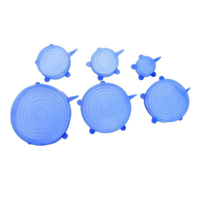 

6pcs Silicone Stretch Lids Wrap Dish Bowl Pan Cover Kitchen Food Keep Fresh