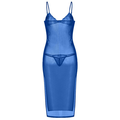

Toponeto New Women V-Neck Lingerie Backless Nightdress Sleepwear Long Dress With Thong