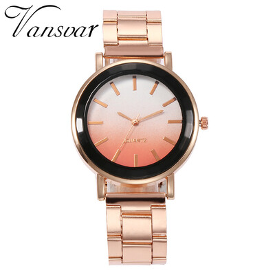 

RM Vansvar Women Rose Gold Steel Colorful Dial Quartz Watch Analog Wrist Watch