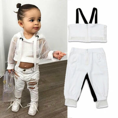 

US Newborn Baby Girl Kid Mesh Sling Tops Shorts Trousers Summer Clothes Set 1-4Y