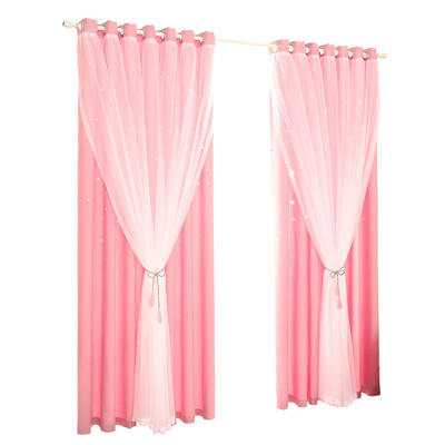

XINJINGANYIJIA Princess style childrens room shade cloth curtains stars 15539