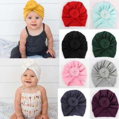 

Baby Girls Boys Bow Turban Hat Toddler Kids Head Wrap Hijab Headband Cap
