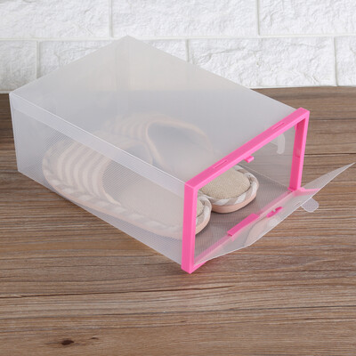 

2 PCS Transparent Foldable Plastic Drawer Shoe Case Storage Stackable Box Organizer Shoes OrganizerShoes Storage Box
