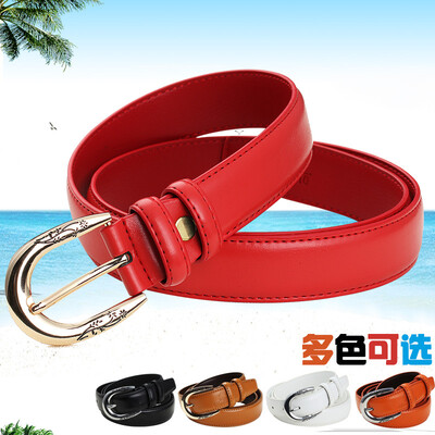 

Belt ladies leather pin buckle womens belt pure leather pants with womens fashion Korean version of the wild decorative belt women