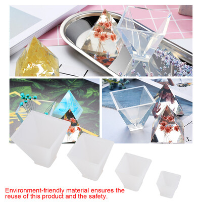 

Greensen 4Pcs DIY Irregular Pyramid Shaped White Silicone Mold Craft for Cake Decoration