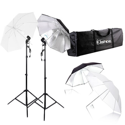 

Photography Studio Bulb Lamp Umbrella Light Stand Set Continuous Lighting Kit