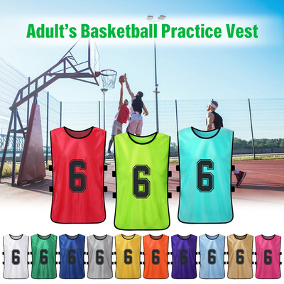 

6 PCS Adults Basketball Pinnies Quick Drying Basketball Jerseys Soccer Football Team Scrimmage Practice Vest