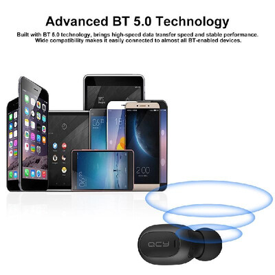 

QCY Mini2 Wireless Business Bluetooth Headphone with Mic Bluetooth 50 Headset Voice Assistant Activate Earbuds