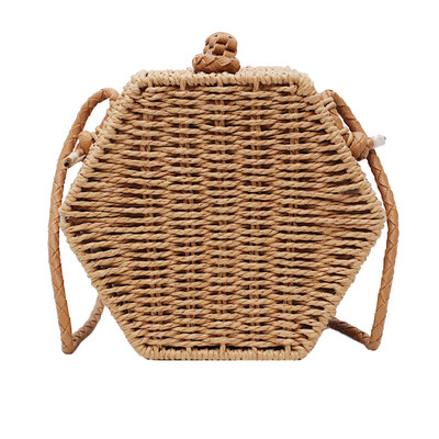 

Tailored Womens Fashion Retro Woven Shoulder Bag Solid Color Handbag Woven Bag Beach Bag