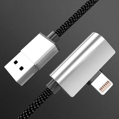 

USB To Dual Side Plug Lightning Angled Male Female 3A Fast Charging Data Audio Cable For IPHONE 7 8 X-18m