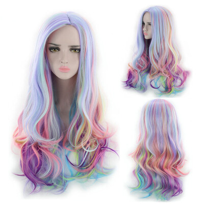 

〖Follure〗Long Curly Multi-Color Charming Full Wigs for Cosplay Girls Party or Daily Use