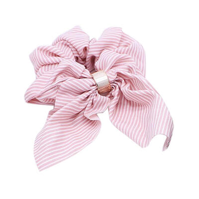 

Simple Striped Bowknot Elastic Hair Ring Rope Women Ponytail Holder Headwear