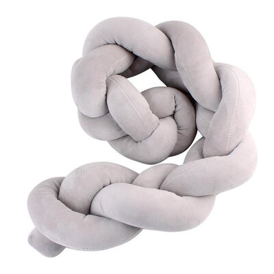 

100cm Newborn Baby Bed Bumper Pure Color Weaving Knot for Infant Room Decor