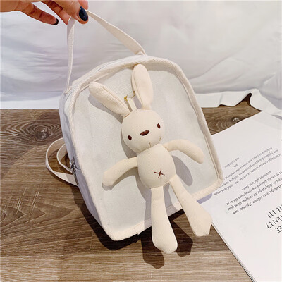 

2019 new cute cute cartoon simple versatile shoulder bag fashion casual bunny girl portable canvas bag