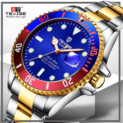 

Swiss tevise Tweiss popular green water ghost watch mens mechanical watch steel belt waterproof automatic watch