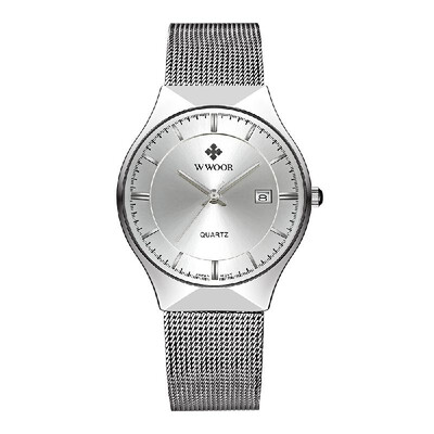 

WWOOR Ultra Thin Fashion Luxury Diamond Quartz Ananlog Man Casual Wristwatch Stainless Steel Simplicity Men Decorative Watch Wat