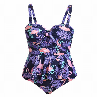 

Plus Size split Womens Swimwear pound high waist strap bikini