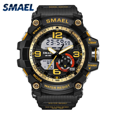 

Mens Stylish Sports Multi-function Electronic Waterproof Watch Dual Display Wristwatches