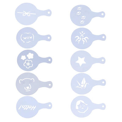 

DIY Coffee Template Strew Pad Cocoa Powder Spray Milk Foam 10pcs A Set