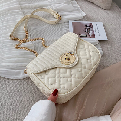 

Chic chain small bag simple&casual small square bag new type 2019 buckle womens bag fashion single-shoulder bag messeng