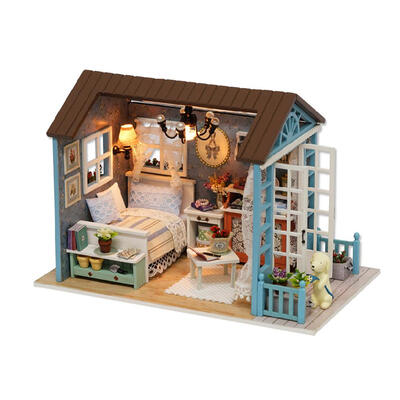 

3D Wooden DIY Dollhouse Miniature Box Doll House Mini Toys with Dust Cover