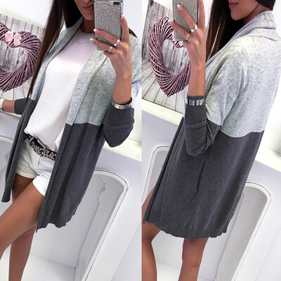 

Toponeto Women Long Sleeve Spling Color Open Front Cardigan Blouse Tops