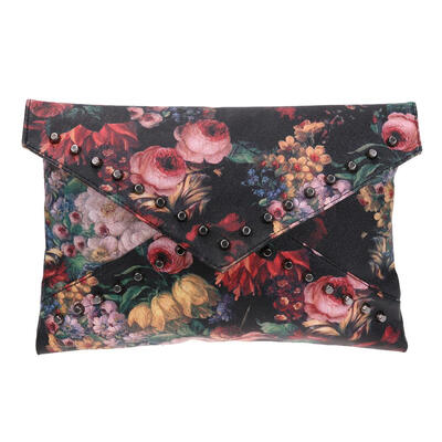 

Flower Pattern Clutch Bag Oil Painting Rivets Handbag Women Envelope Bag