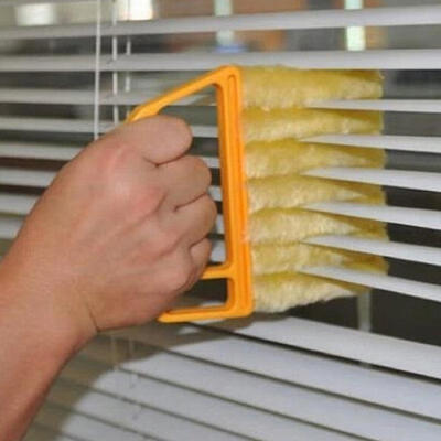

Convenient Microfibre Venetian Blind Blade Cleaner Window Conditioner Duster Clean Brush Yellow