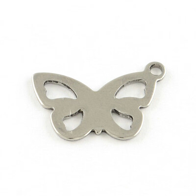 

Butterfly 304 Stainless Steel Charms Stainless Steel Color 125x185x1mm Hole 2mm