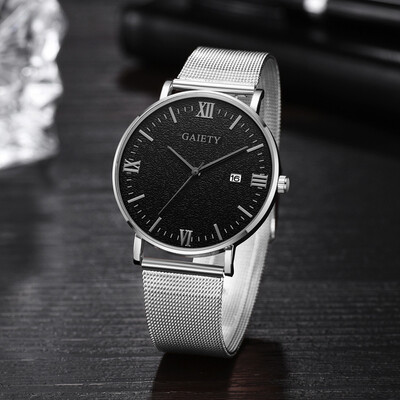 

Gobestart Casual Fashion Simple Simple Calendar Business Net With Strap Mens Watch