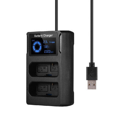 

Portable Dual Slot USB Camera Battery Charger with LCD Display Quick Camera Battery Charger for Nikon EN-EL15 Batteries Camera Acc