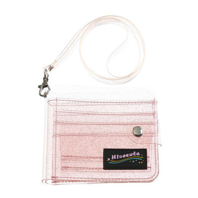 

Bling Transparent ID Card Holder PVC Women Folding Short Money Clip Wallet