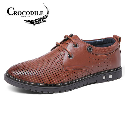 

Crocodile shirt CROCODILE breathable&comfortable tie business casual mens leather shoes brown 39
