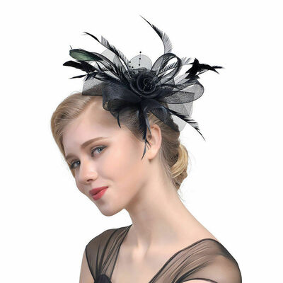

Womens Fascinator Hat Flower Mesh Ribbons Feathers Headband Cocktail Tea Party
