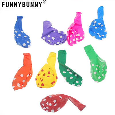 

FUNNYBUNNY 100pcs Assorted Polka Dots Balloon 12" Latex Helium Balloons for Wedding Birthday Party Festival Christmas Decorations