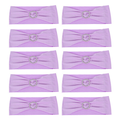 

10PCS Wedding Decorations Elastic Spandex Chair Cover Sashes Bows Elastic Chair Bands With Buckle Slider Sashes Bows 7 Colors