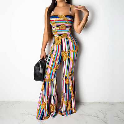 

Sexy Women Clubwear Summer Playsuit Party Jumpsuit Romper Bell-bottom Trousers