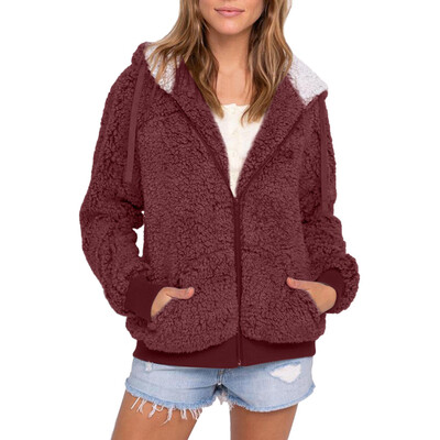

Roseonmyhand Women Plus Size Casual Pocket Hooded Parka Outwear Cardigan Sweater Coat