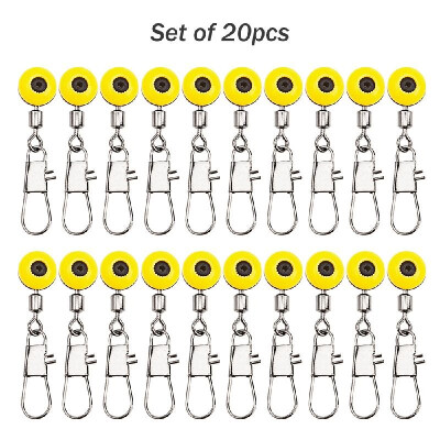 

20Pcs Fishing Space Beans Rolling Swivel Float Connectors Running Beads Snap Links Swivels Fishing Accessories