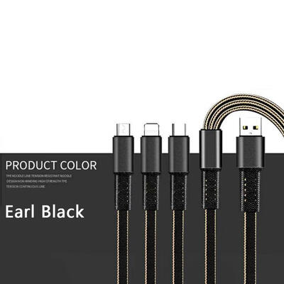 

3 In 1 Multi Charging Cable Nylon Braided USB To Type-C Micro USB Lightning Fast Charging Cord For Mobile Phone-12m