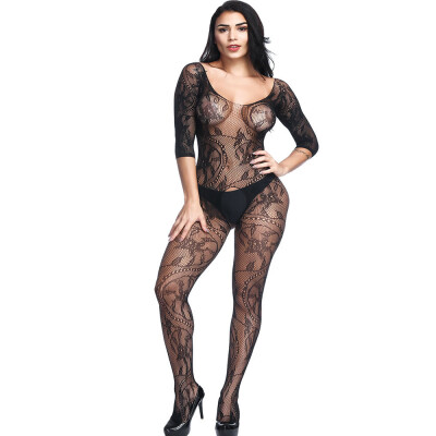 

Toponeto Women Open Crotch Mesh Lingerie Hollow Fishnet BabyDoll Underwear Nightwear